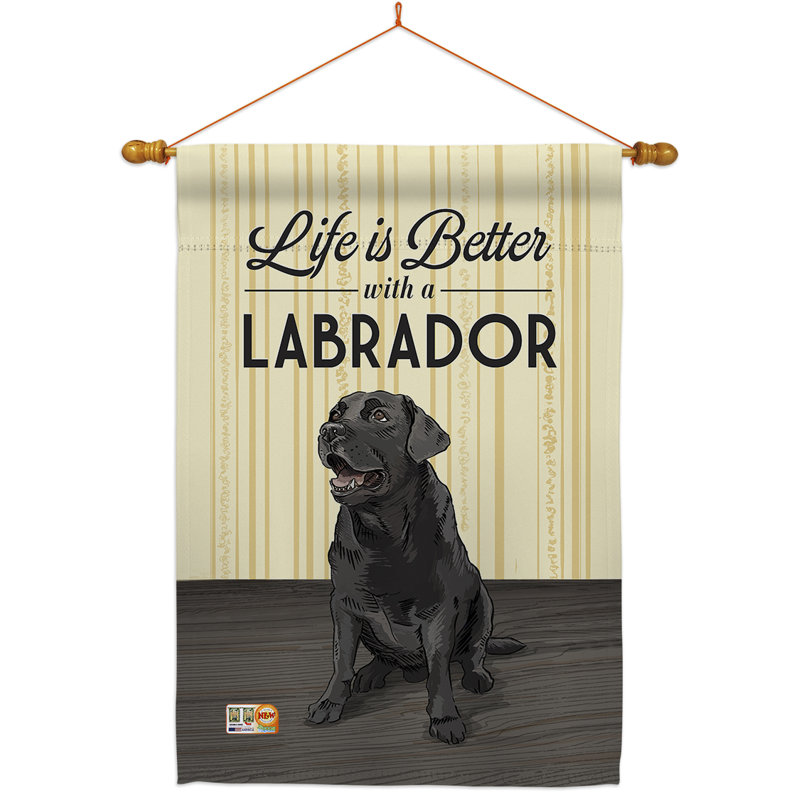 « Life is better Lab » : bois 2 faces 40 x 28 po Ensemble de drapeaux