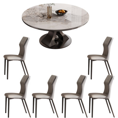 Modern simple high-end round dining table sets