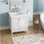 Ensemble de meuble-lavabo 30 po avec lavabo et comptoir en marbre, blanc 24V03-30WH