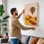 Balloon Over Desert Retro - Wrapped Canvas-1640842045-1640842041