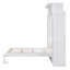 Lit escamotable double pleine grandeur avec tablettes et lumières DEL, blanc