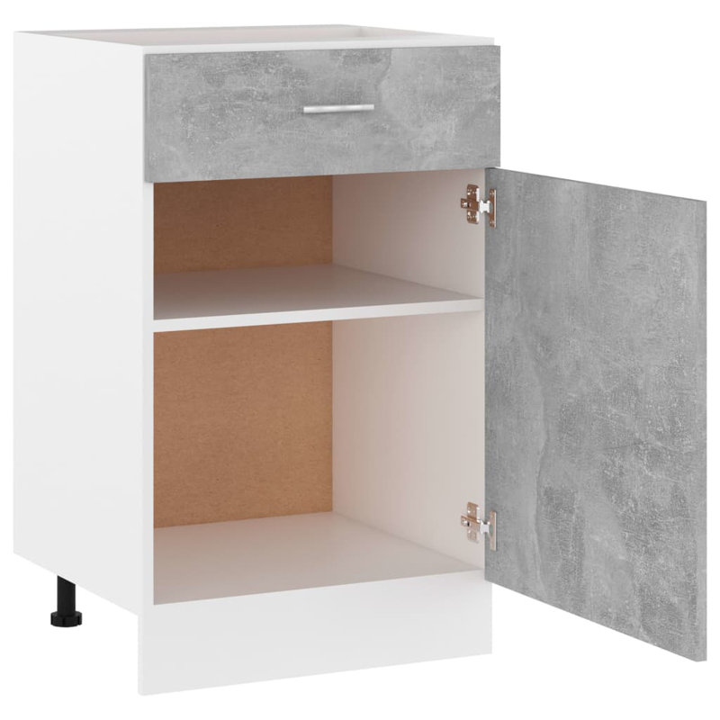  Armoire inférieure à tiroir vidaXL Lyon béton gris 50 x 46 x 81,5 cm, Gris béton