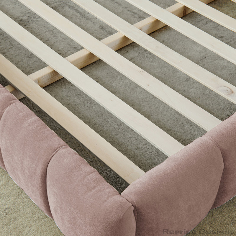 Structure de lit plateforme en chenille, Rose