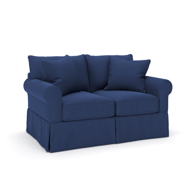 Amari 63" Rolled Arm Slipcovered Loveseat