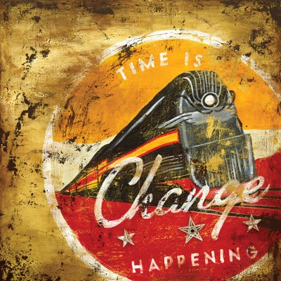 « change looking » par rodney’s blanc, affiche rétro sur toile tendue