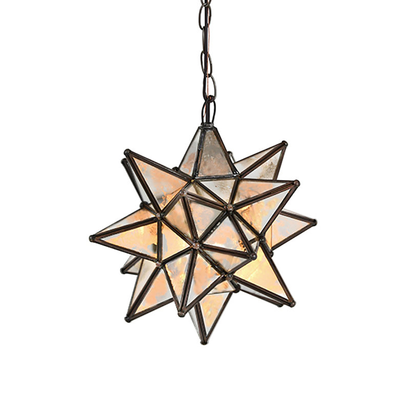 Luminaire suspendu géométrique à 1 lumière, H 12 po x l 12 po x P 12 po, Réfléchissant