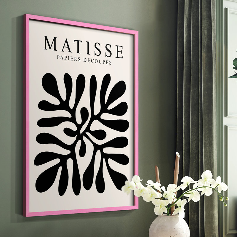 Matisse CXL III, reproduction d'art encadrée - bois massif, H 10 po x l 8 po, Rose