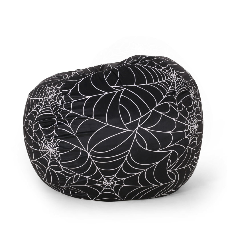Fauteuil à billes 3 pi Spiderweb, noir et blanc