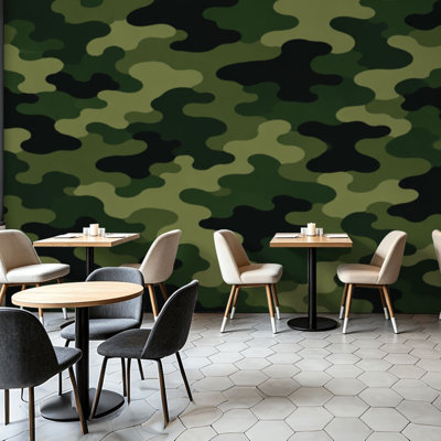 Peel and Stick Wallpaper Wall Mural military camouflage seamless print Wall Art Self Adhesive and Removable