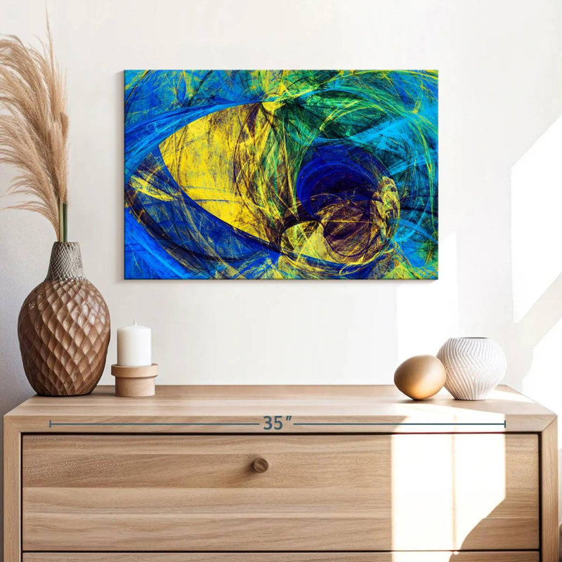 Avery Blue Abstract Tunnels, 16" H x 24" W
