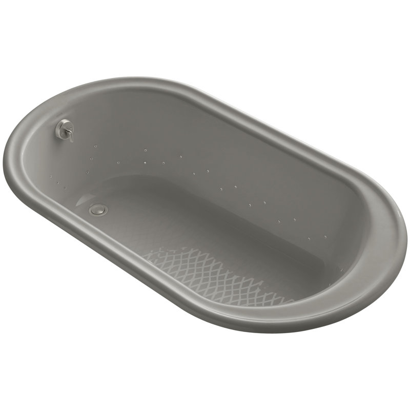 Iron Works 66" x 36" Air Bathtub, Nickel brossé, Biscuit