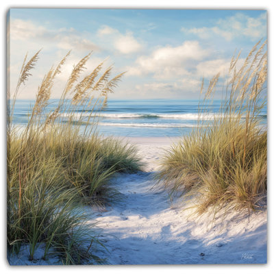 Golden Path to the Sea - Coastal Boardwalk Canvas Print