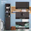 Armoire de rangement pour salle de bain, unité de rangement pour salle de bain autoportante, grande tour à linge avec tablettes à 3 niveaux et tiroir, brun