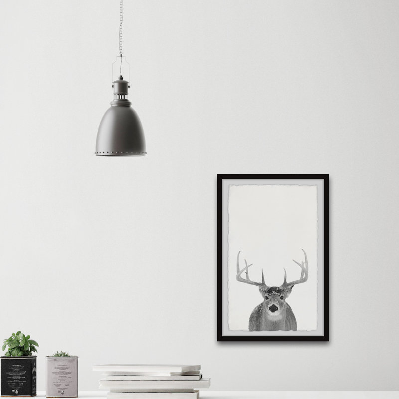 Grey Deer - Single Picture Frame Painting, 61cm H x 41cm W x 3.81cm D