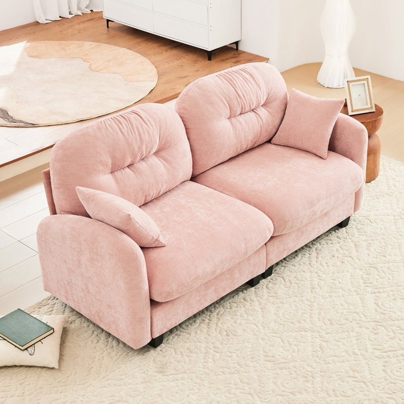 Chenille rose haut de gamme modulaire avec une conception ergonomique, une base en bois de qualité et diverses formes de combinaison pour la vie à la maison Élégant dans le matériau, installation facile