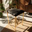 Tabourets de bar empilables en velours de l 17,5 po x P 16 po x H 34 po Fuji (ensemble de 3)