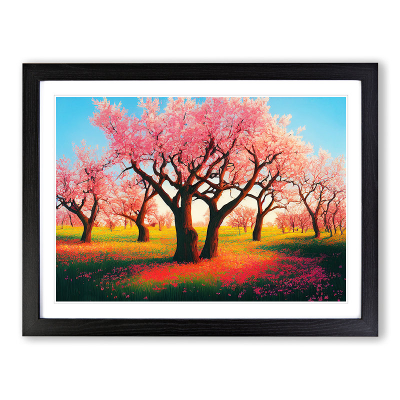 Desirable Spring Forest - Single Picture Frame Painting, 34cm H x 46cm W x 2cm D, Black
