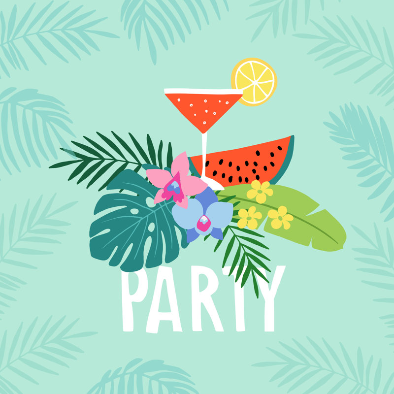 Summer Party - Wrapped Canvas Print, 30cm H x 30cm W x 3.8cm D
