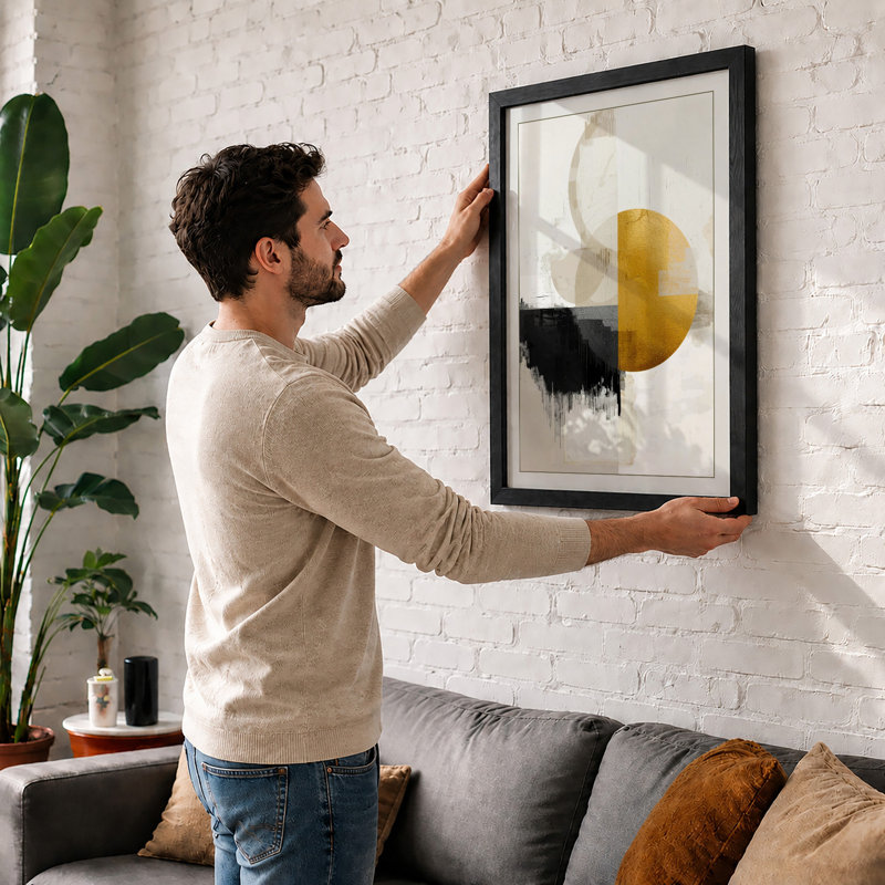Golden Circle Abstract - Print, Walnut, A1 - 84.1 x 59.4 cm
