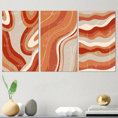 Ensemble de 3 pièces rétro géométriques abstraites en couleurs rétro IV - Mid-Century Modern Art
