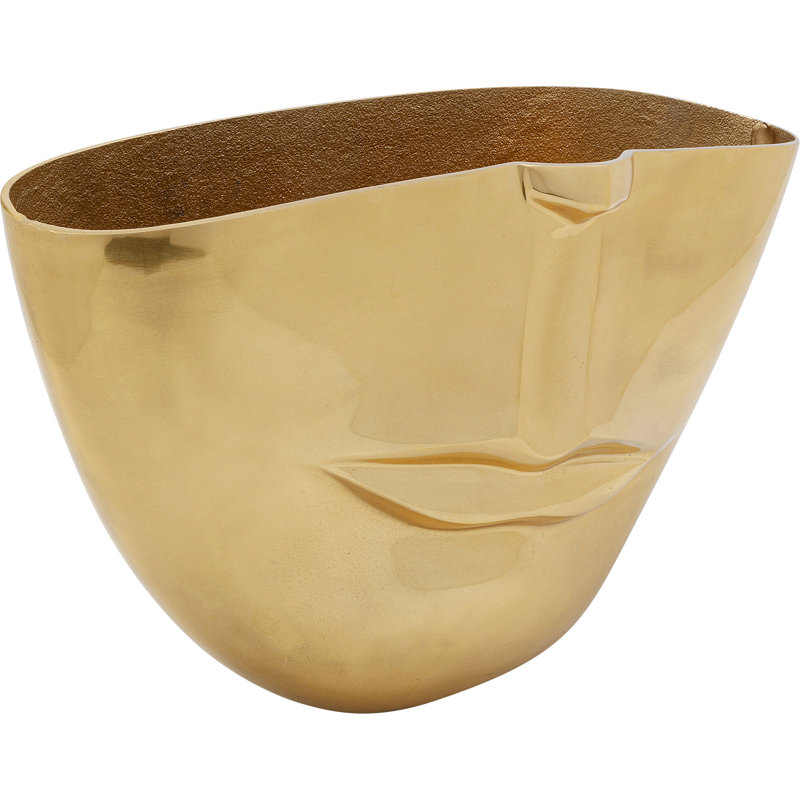 Handmade Aluminum Jar, Gold, 46cm H x 29cm W x 16cm D