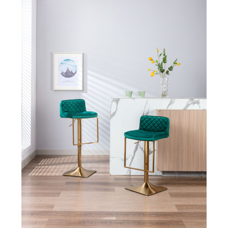 Tabouret pivotant à hauteur réglable, Émeraude