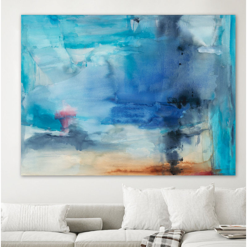 Michelle Oppenheimer Blue and Gray Abstract Canvas Wall Art