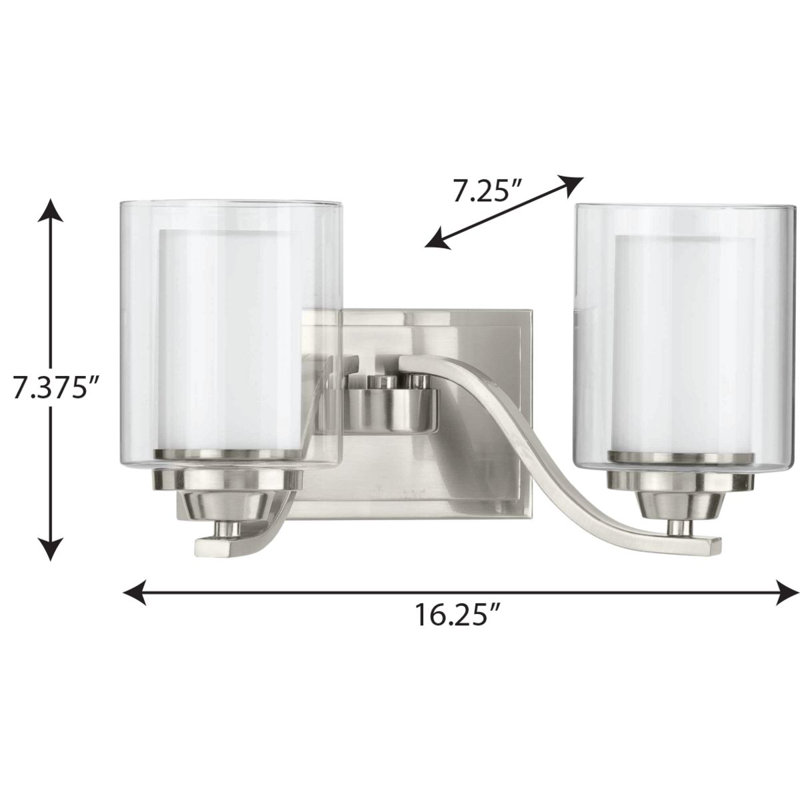 Annon 2 - Light Dimmable Vanity Light, Brushed Nickel