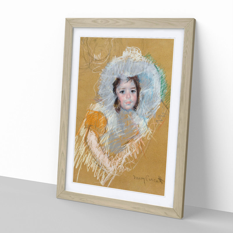 Sketch of a Child by Mary Cassatt - Framed Print, Oak Framed, 36cm H x 27cm W x 2cm D