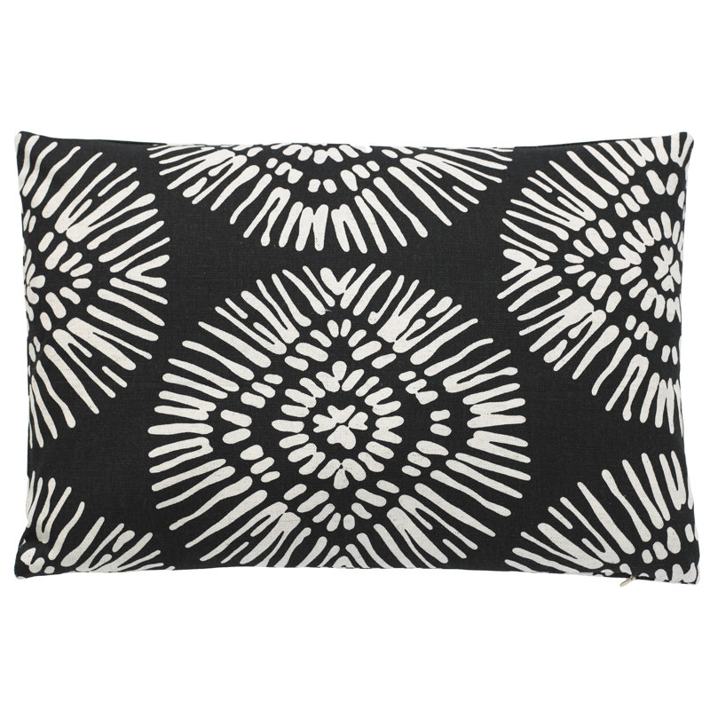  Housse de coussin rectangulaire et insert, Noir, H 12 po x l 24 po