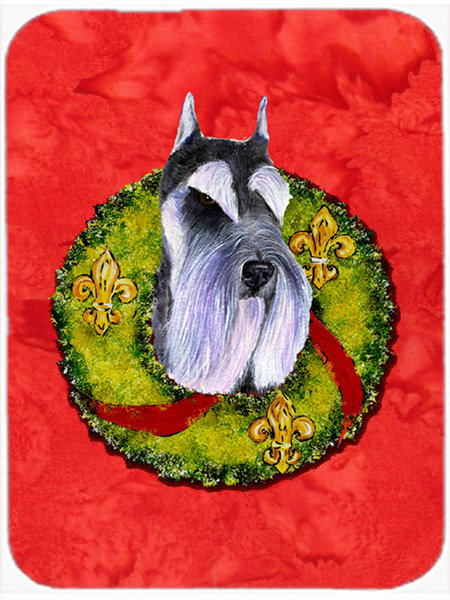 Planche à découper en verre de schnauzer à allée de vacances