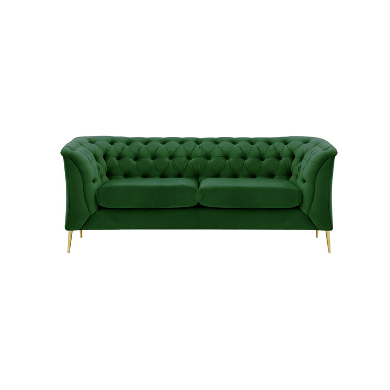 Ranae Chesterfield Sofa, 74cm H x 183cm W x 80cm D, 2, Green
