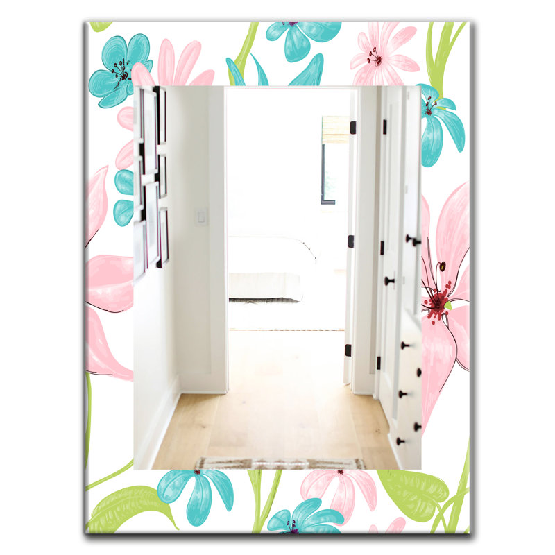 Miroir mural fleur 32, H 39,4 po x l 29,5 po