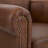 Opal Wingback Genuine Leather Swivel Chair With Solid Wood Base, Rolled Arm Accent Chair-150645433