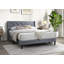 Linen Bed with Tufted Headboard-404982020-405671602