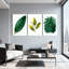 Palmiers, feuilles, brindilles, ensemble de 3 impressions sur toile-272123319