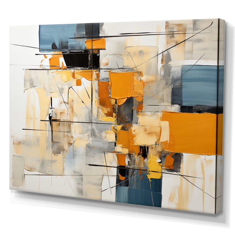 Papier Euphoria II - Collages abstraits, décoration murale, H 34 po x l 44 po x P 1,5 po, Toile tendue