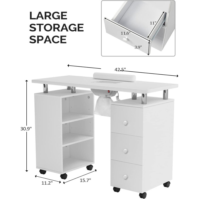 Organisateur de maquillage en bois Kylan, Blanc