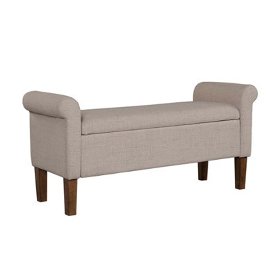 Flip-top Storage Bench with armrest and sturdy legs