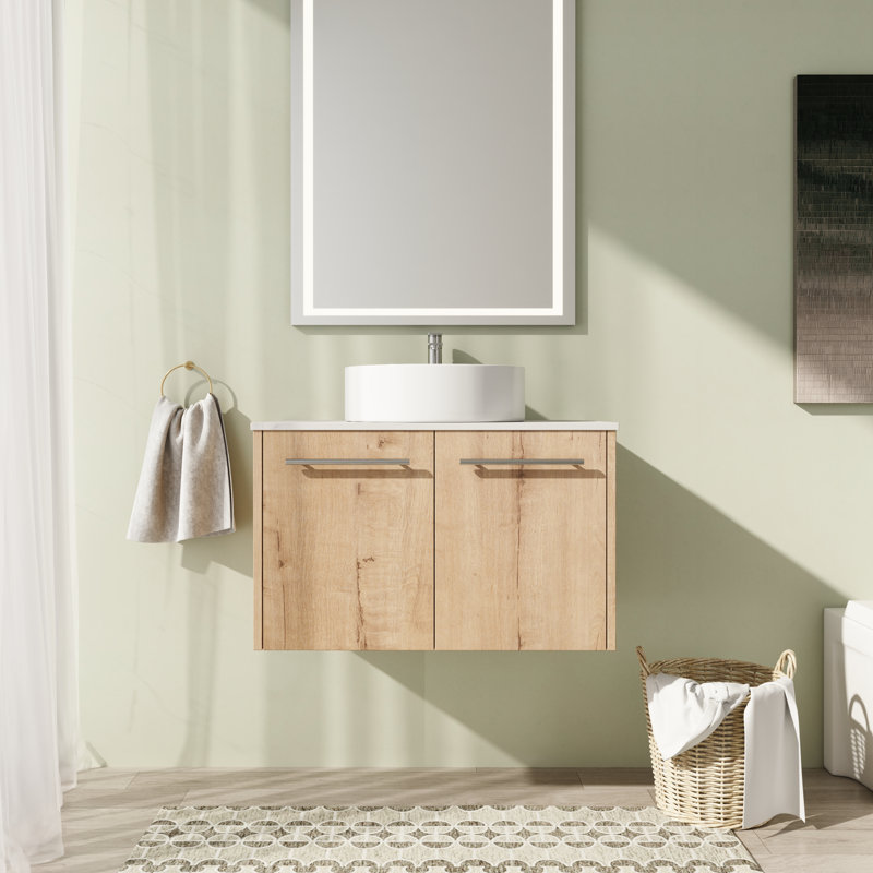 Hornberger 29.57'' Single Bathroom Vanity with Sintered Stone Top