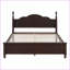Structure de lit plateforme en bois pour grand lit - Style rétro noyer foncé, aucun sommier requis avec 10 lattes pour la chambre à coucher