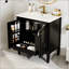Meuble-lavabo de 30 po avec lavabo, deux portes avec tablette, charnières de porte à fermeture en douceur, style rétro-1042735018