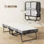 Lit pliant portatif avec matelas en mousse à mémoire de forme et structure en acier robuste