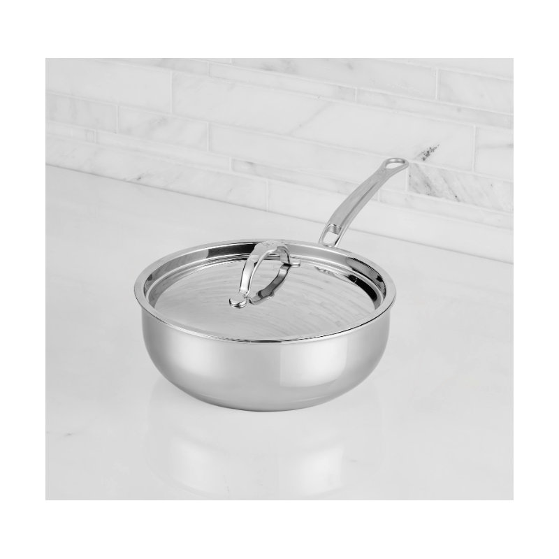 Saucier en acier inoxydable poli professionnel de 2 pintes de qualité supérieure de 2 pintes Probond®