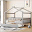 Lit double en bois avec lit gigogne simple, conception peu encombrante pour plus de sommeil et de rangement-1157026227