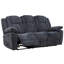 2-piece Dark Grey Upholstered Manual Reclining Sofa & Loveseat Set-1222208849