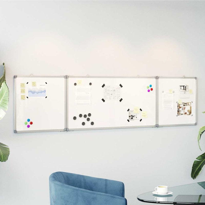 Vidaxl Magnetic Whiteboard Foldable 200X50x1.7 Cm Aluminium