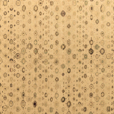 Tapis en laine / polyester tissé à la machine à pois brun clair