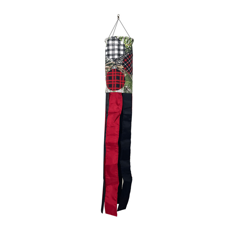 Ornements à motifs Windsock, Rouge / vert / blanc / noir