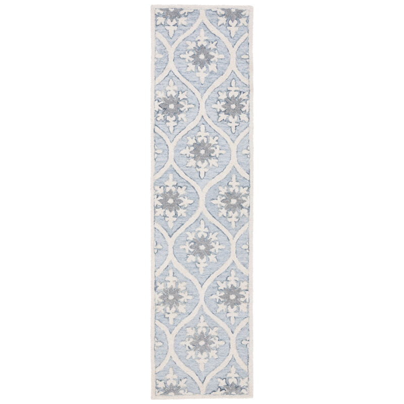 Griswalda Metro Hand Tufted Wool And Cotton With Latex Floral Rug, Runner 2'3" x 9'